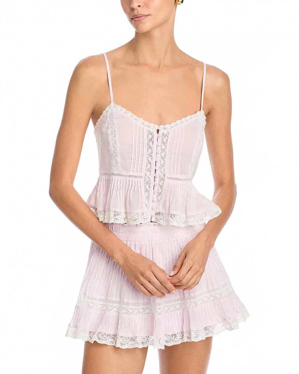 NEW LOVESHACKFANCY aleni cotton top in orchid ice